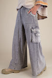 Washed Terry Cargo Pants
