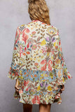 Ruffle Hem Bead Printed Woven Dress/Tunic