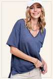 Front Pocket Short Sleeve Top