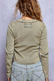Vintage Wash Ribbed Knit Top