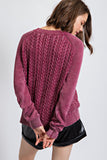Mineral Wash Cable Knit Sweater