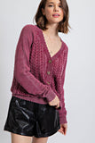 Mineral Wash Cable Knit Sweater