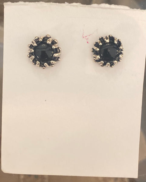 Onyx and Sterling Silver Earrings