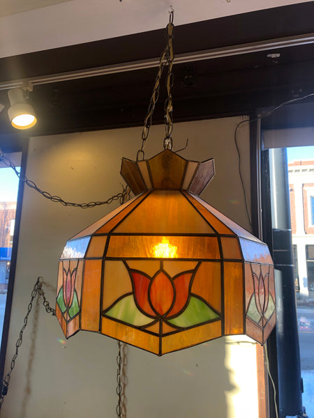 Vintage stained glass light