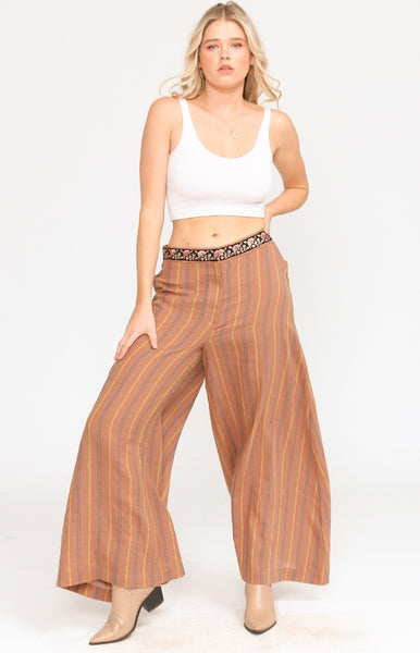 Mariah Brown Stripe Pants