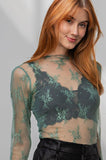 Sheer lace overlay top