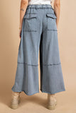 Mineral wash wide leg pant