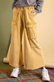 Mineral wash cargo wide leg pant